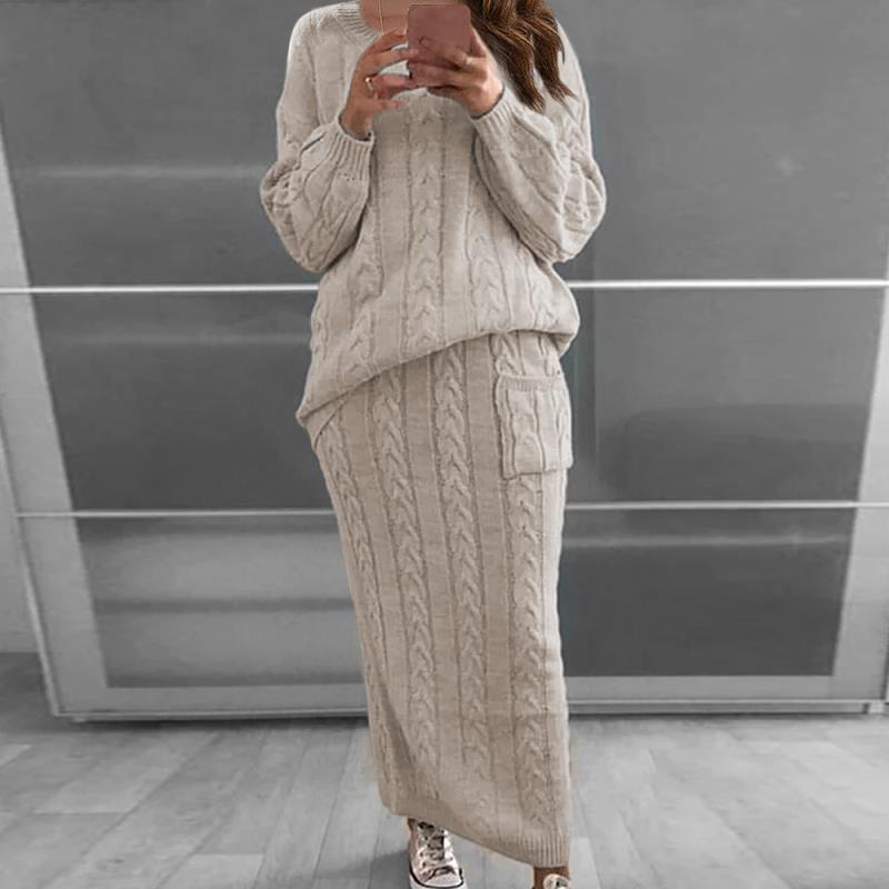 Variant image for Damen-Loungewear-Set, Winter, Pullover und Rock, weiche Acrylmischung-7