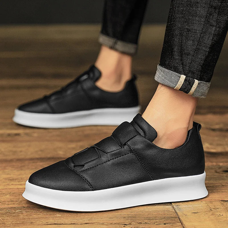 Herren-Sneakers, niedrig, modernes Leder-2