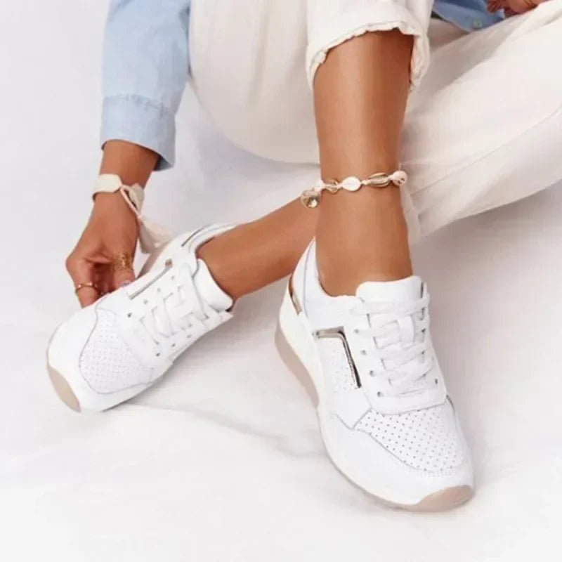 Damen-Plateau-Sneaker, leicht, Textil, Synthetik, Freizeitschuhe-4