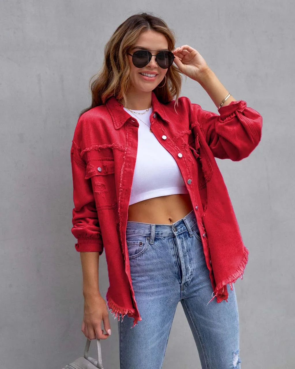 Damen-Jeansjacke, trendig, leicht, hochwertiger Denim 13