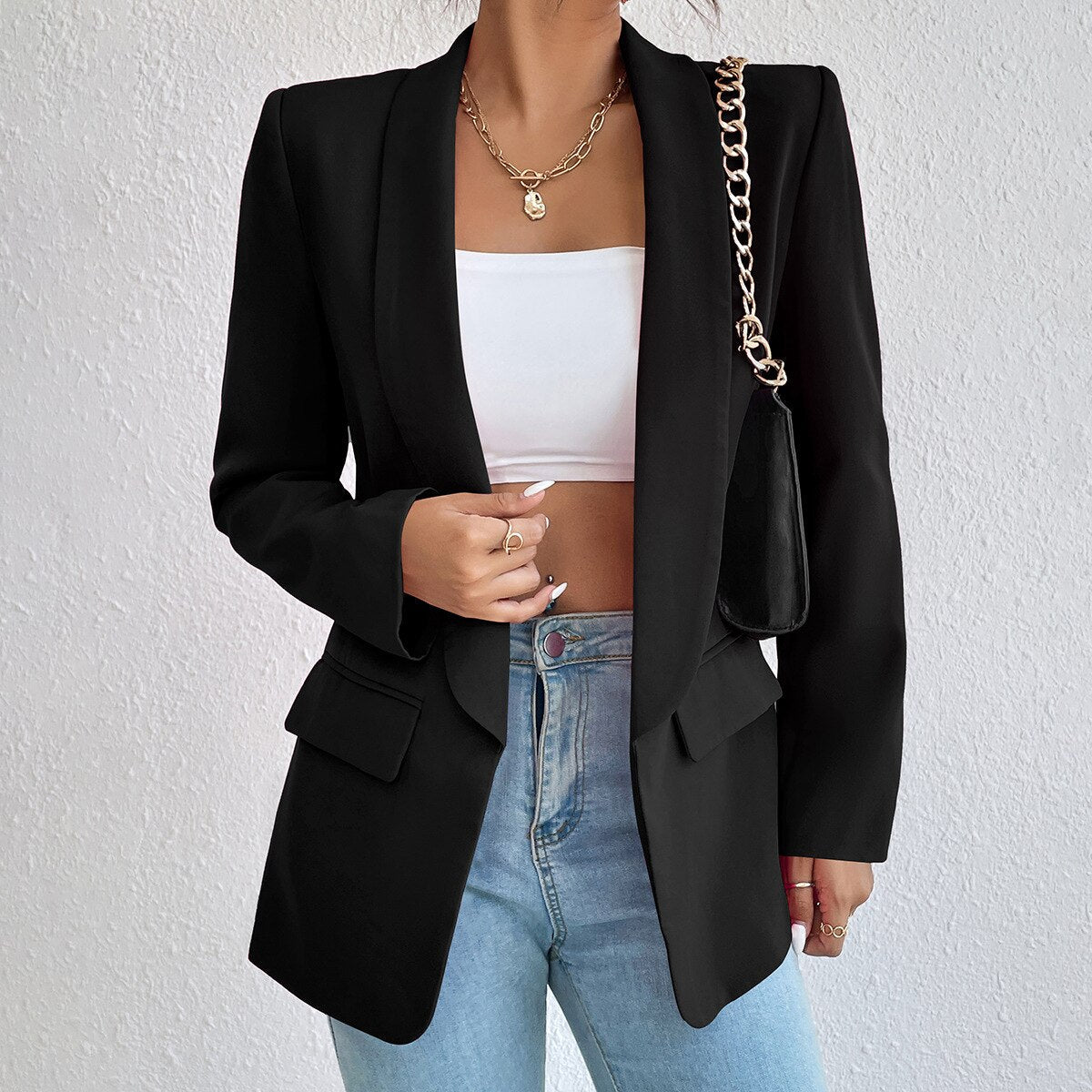 Frühlingsjacke Damen Kaschmirmix Elegant Zeitloses Design-1