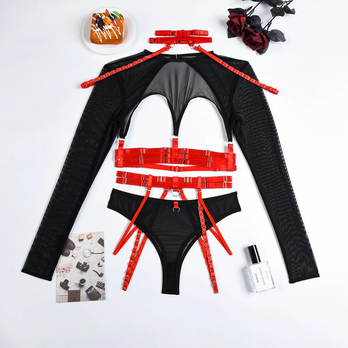 Variant image for Damen-Unterwäsche-Set mit Patchwork, Design aus Polyester und Elasthan-29