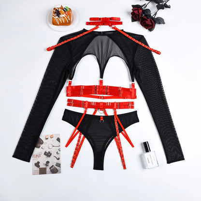Variant image for Damen-Unterwäsche-Set mit Patchwork, Design aus Polyester und Elasthan-29