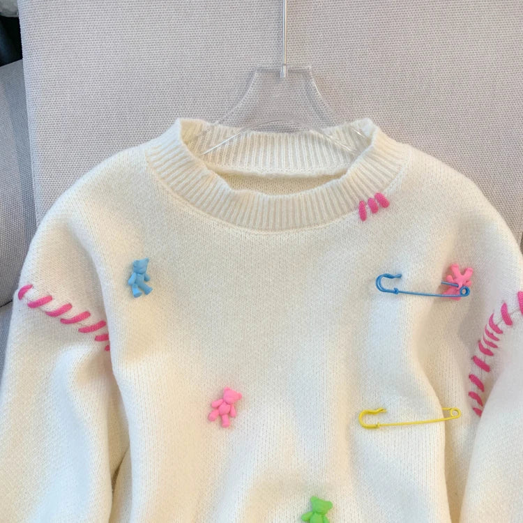 Damen-Pullover, Casual O-Ausschnitt, Acryl, langärmelig-4