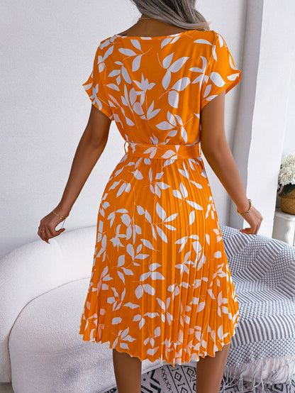 Damenkleid, plissiertes Design, weicher Stoff, elegant und vielseitig-3