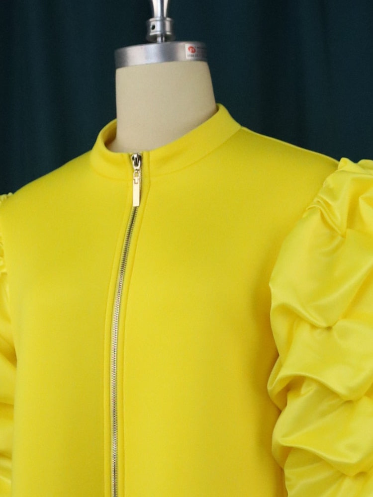 Damen-Minikleid, leichte Baumwolle, Puffärmel, gerader Schnitt-4