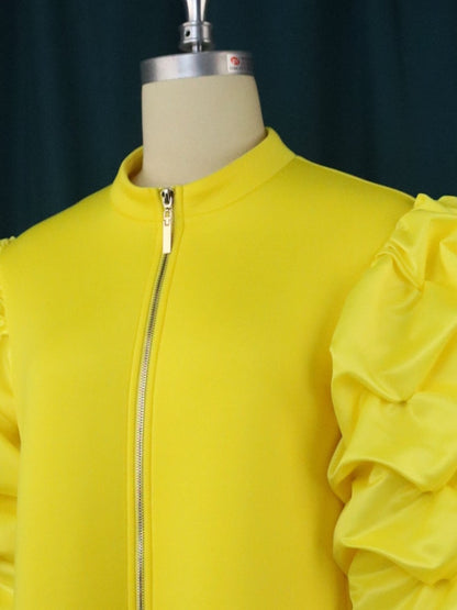 Damen-Minikleid, leichte Baumwolle, Puffärmel, gerader Schnitt-4