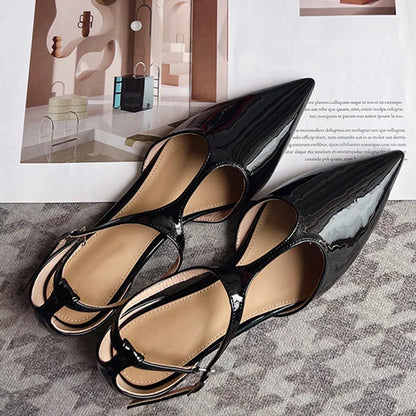 Damen-T-Riemen-Pumps, Schnallenverschluss, Gummi 1