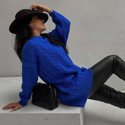 Damen-Strickpullover, oversized, weich, für Herbst und Winteroutfits-5