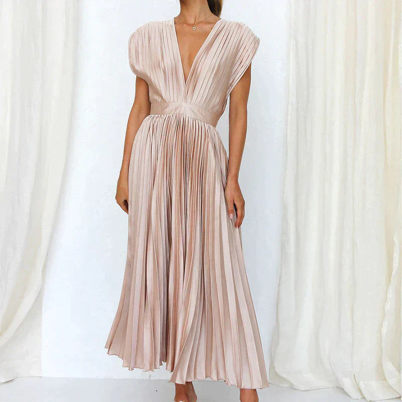Damen-Kleid, plissiertes Design, hochwertige Stoffe-6