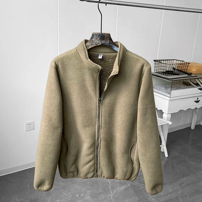 Herren-Fleecejacke, Stehkragen, wasserabweisend, Fleece-2
