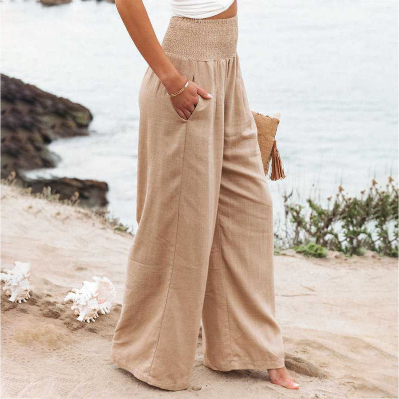 Damen-Hose, weiter Schnitt, weiches Material, italienischer Stil-5