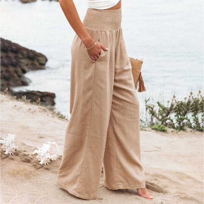 Damen-Hose, weiter Schnitt, weiches Material, italienischer Stil-5