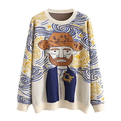 Damen-Pullover, cartoones Design, Polyester und Baumwolle-1