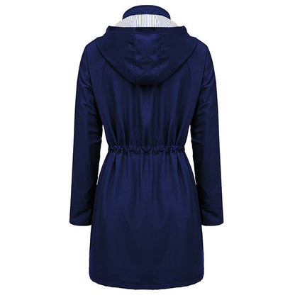 Damen-Mantel Lang Wasserfest mit Kapuze Polyester und Baumwolle 6