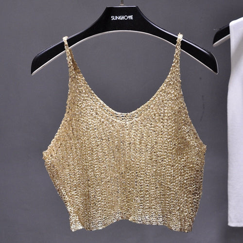 Damen-Top, lässiges Polyester, Spaghettiträger-1