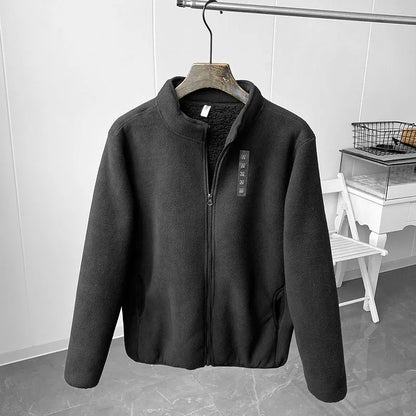 Herren-Fleecejacke, Stehkragen, wasserabweisend, Fleece-5