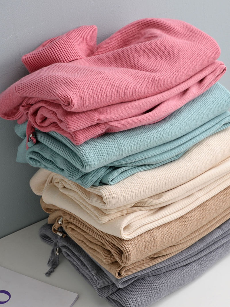 Damen-Sweathose, hochtailliert, 100% Baumwolle, schmale Passform-6