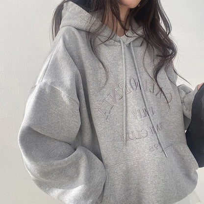 Variantenbild für Oversized-Damen-Strickpullover mit Kapuze und abgesenkten Schultern, aus 100% Baumwolle-5