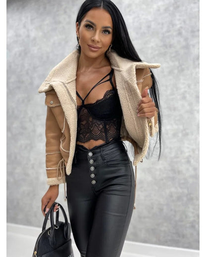 Damen-Lederjacke, mit Pelzfutter, elegant, hochwertiges Leder-3