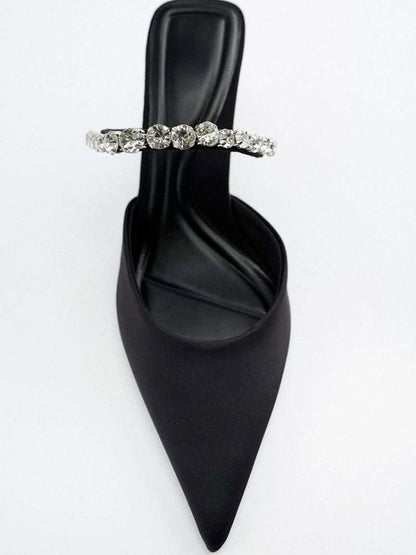 Damen-Mules, glänzende Details, PU, hoch, 5-8 cm-5