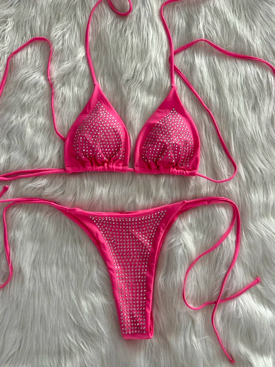 Damen Bikini Zweiteiliges Polyester Spandex-5