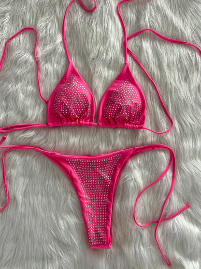 Damen Bikini Zweiteiliges Polyester Spandex-5
