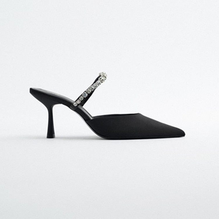 Damen-Mules, glänzende Details, PU, hoch, 5-8 cm-6