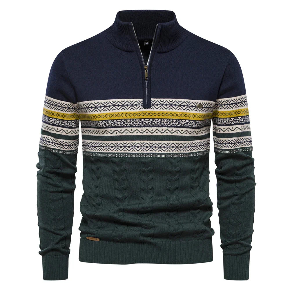Herrenpullover im Retro-Muster – komfortables Polyester mit normaler Passform, perfekt für Alltag und Fest 4