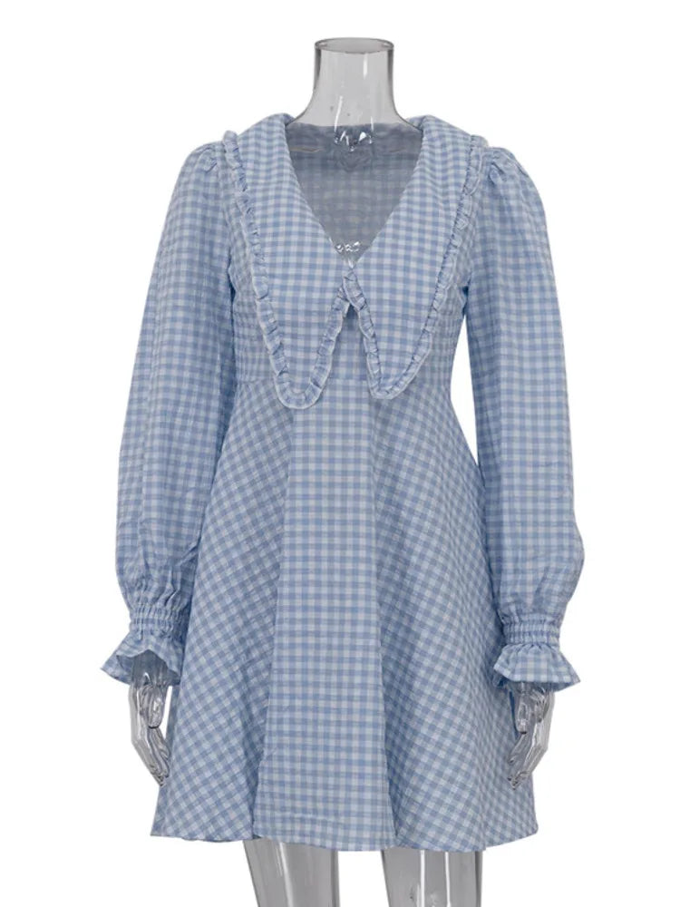 Damenkleid A-Linienförmig Puffärmel Polyester 8