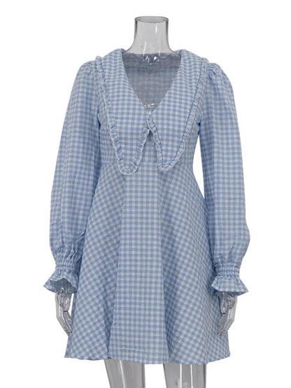 Damenkleid A-Linienförmig Puffärmel Polyester 8