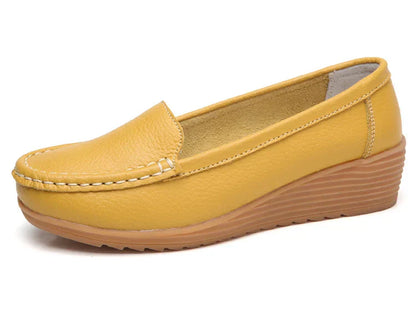 Damen-Leder-Loafer mit dezentem Absatz – komfortable Schuhe für Frühling und Herbst, schwarz oder braun 9