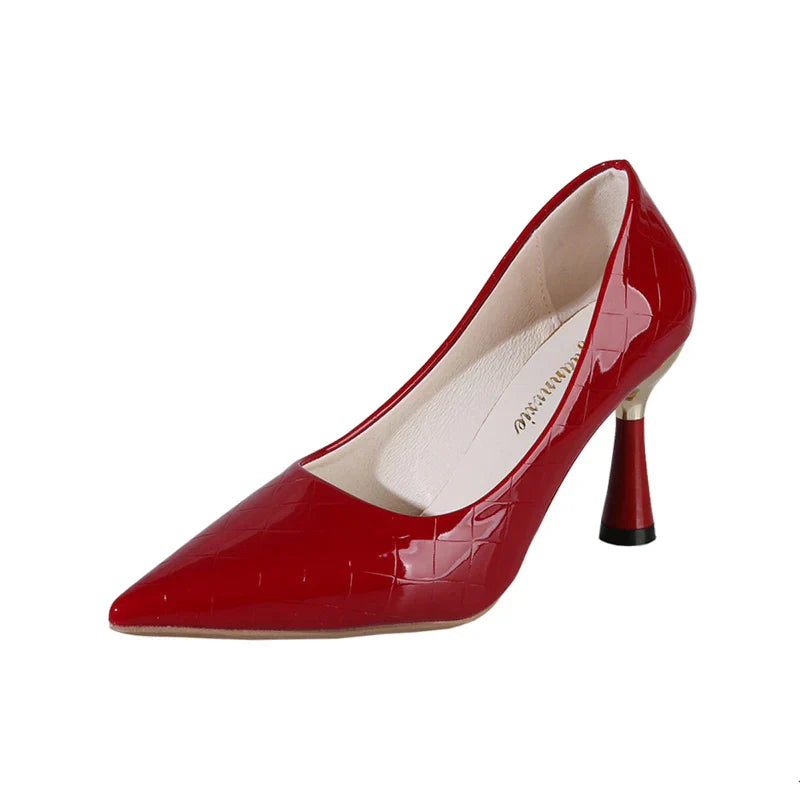 Damen-Pumps, spitzes Design, PU-Material, hoher Absatz-6