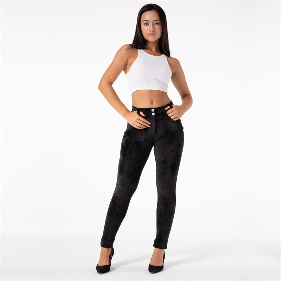 Damen-Hose, weich, gestrickt, aus Baumwolle und Spandex-3