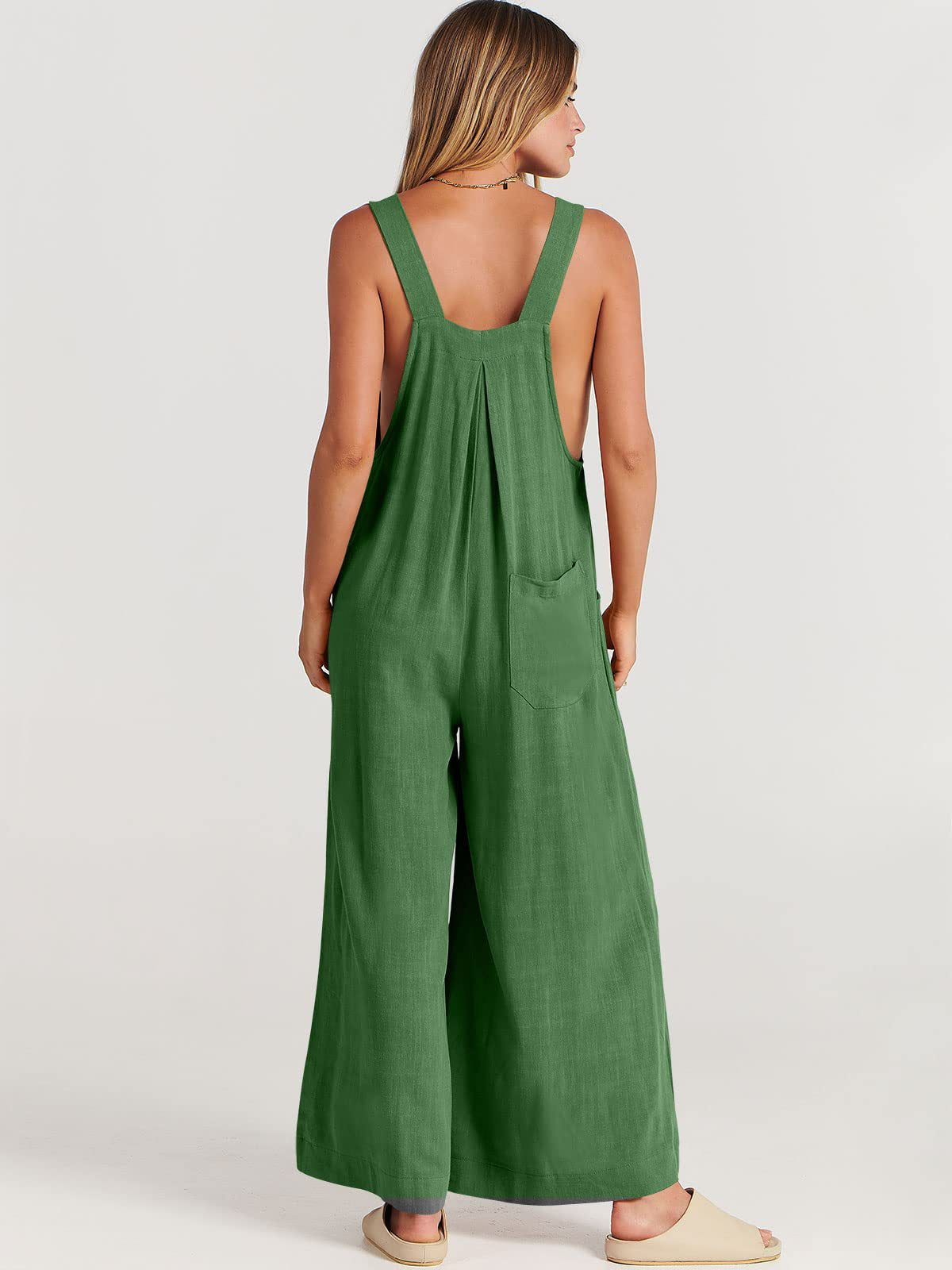 Damen-Jumpsuit Ärmellos Weites Bein Polyester-4