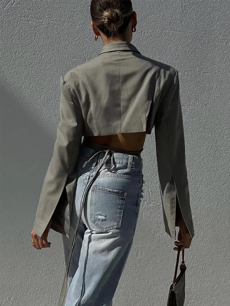 Kurze Blazer für Damen aus nachhaltigem Stoff mit moderner, maßgeschneiderter Passform – atmungsaktives und elegantes Design 2