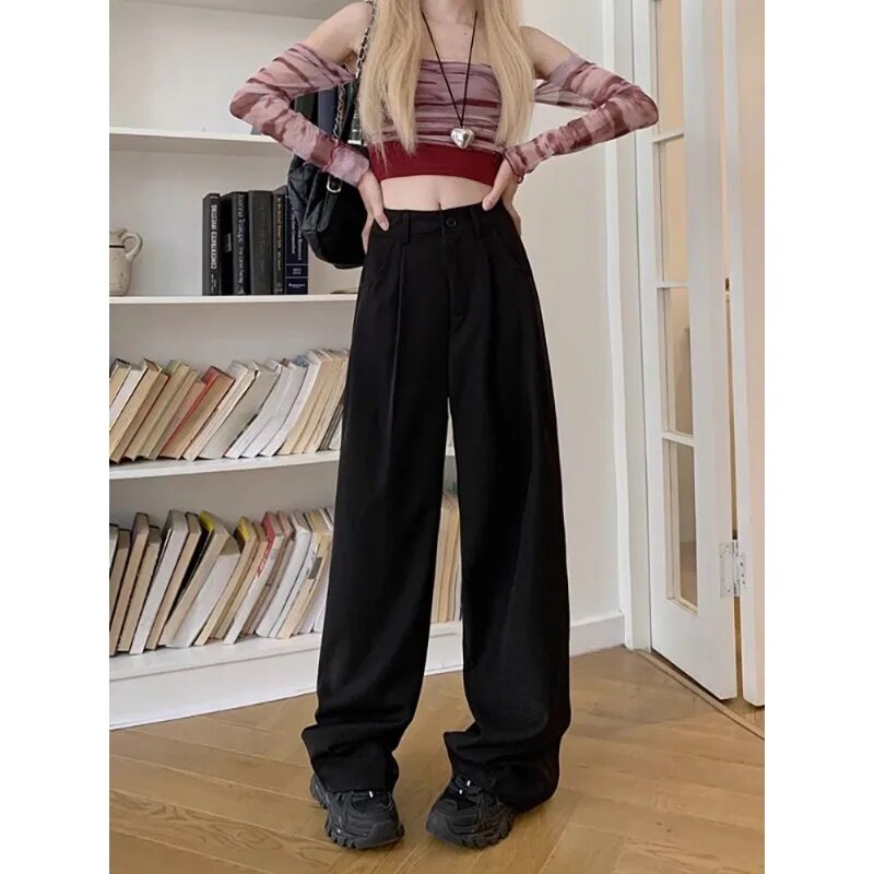 Damen-Knöchelhose, lässig, Polyester, weites Bein-4