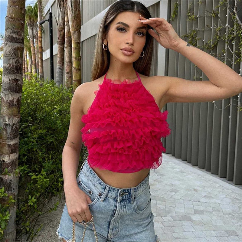 Damen Crop-Top Flauschig Polyester Weich 2