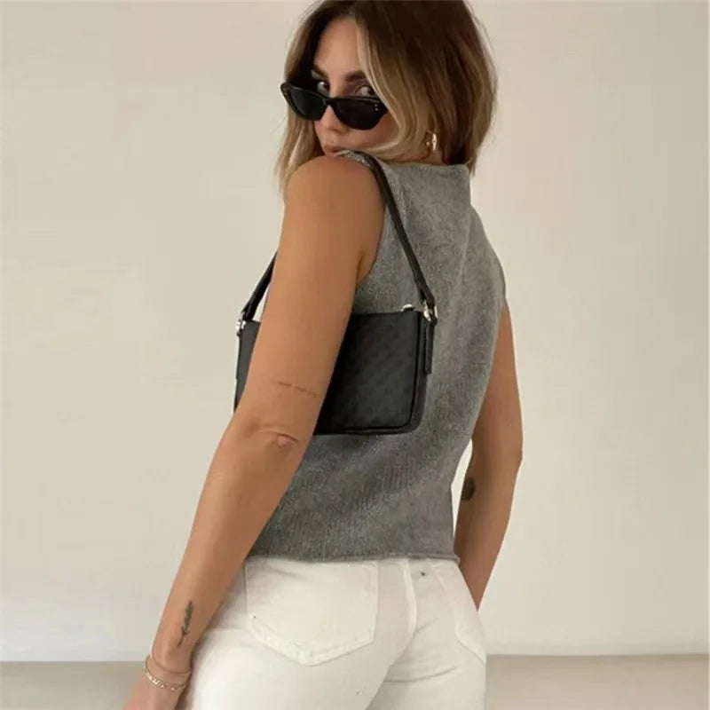 Damen Ärmelloses Top aus weicher Baumwolle Lockerer Stil 2