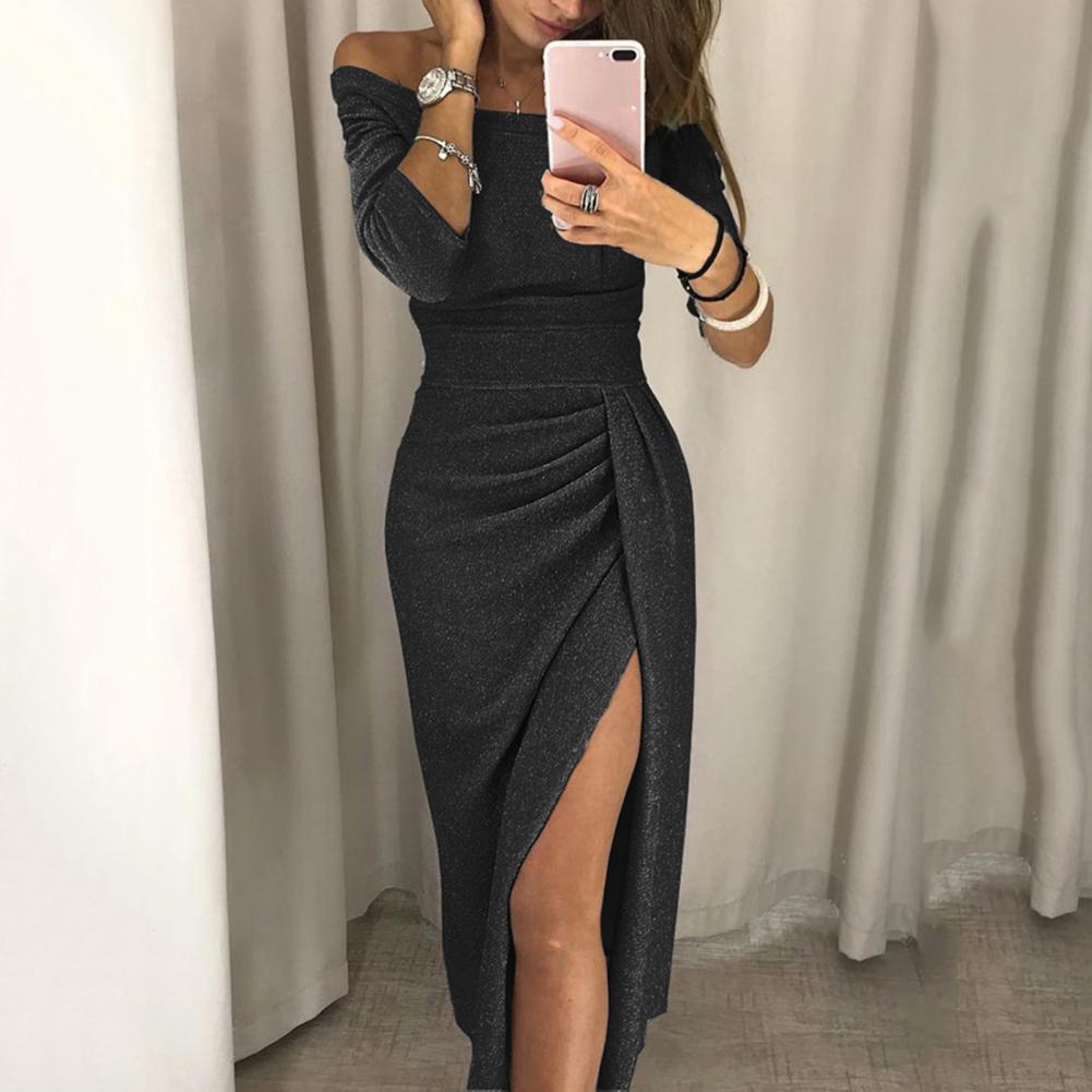 Maxikleid Damen Fließendes Silhouette Hochwertiger Stoff-5