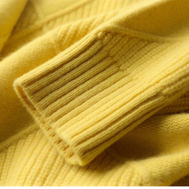 Damen-Strickpullover, Rollkragen, Rautenmuster, Polyester-Mischung 5