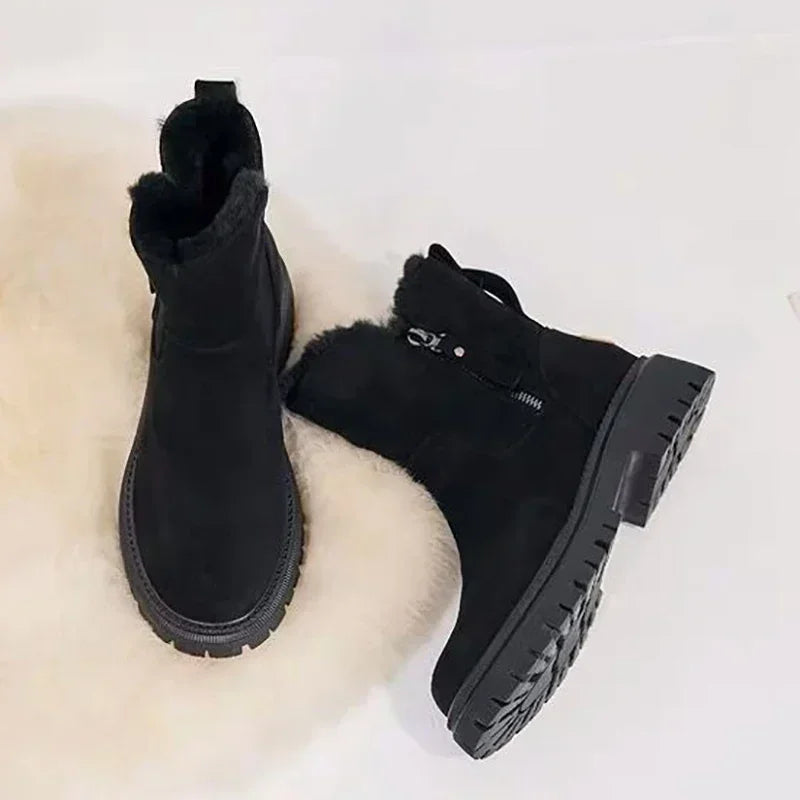 Damen-Schneestiefel mit Plüschfutter, Plateau, Synthetik 8