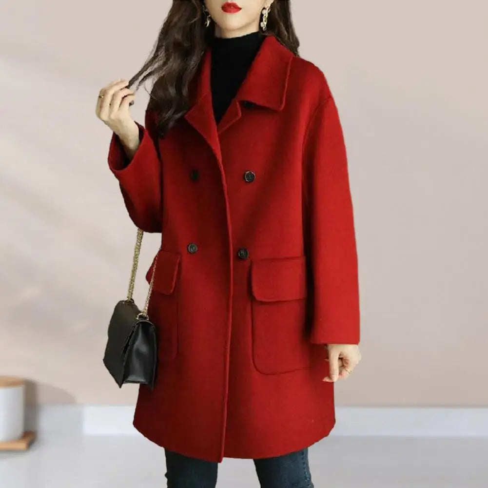 Variant image for Damen-zweireihiger-Mantel, Polyester, Herbst, Winter-7