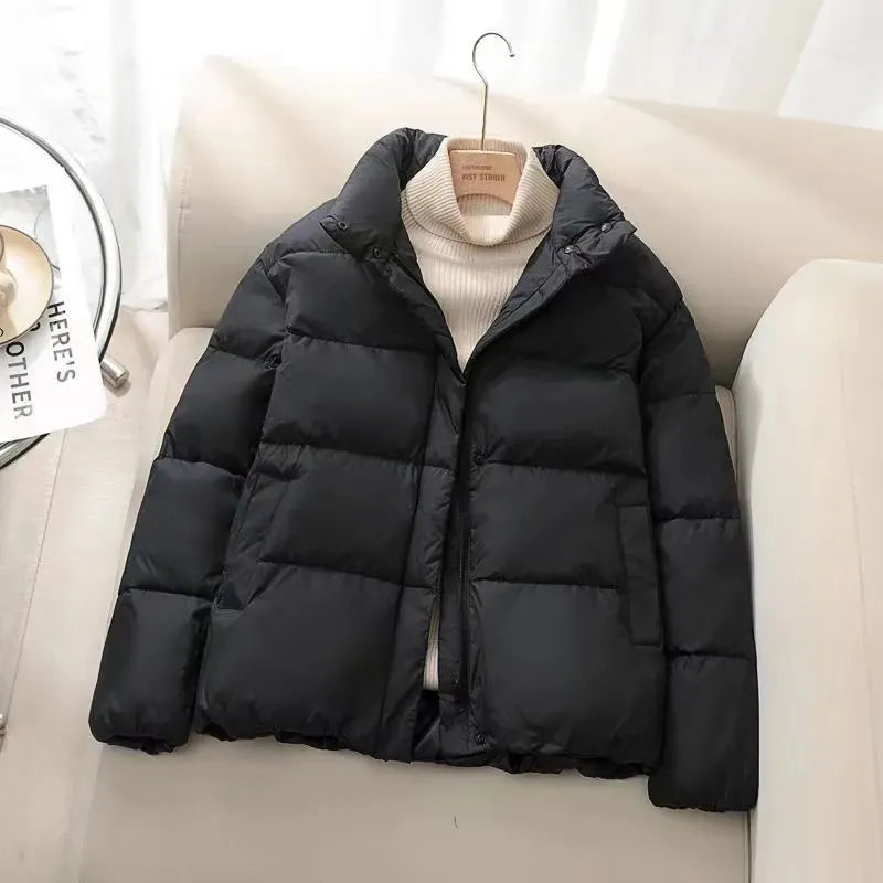 Winterparka Damen Wasserabweisend Baumwollmischung Moderner Stil-2