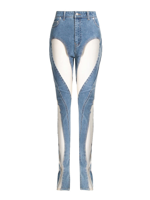 Damen-Jeans High Waist Lockerer Schnitt Baumwolle Denim-1