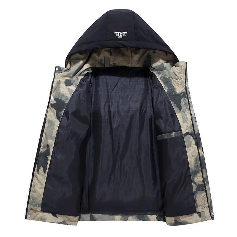 Herrenparka mit Kapuze, windabweisend, aus 100% Baumwolle-2