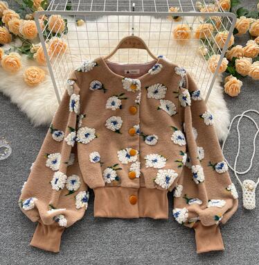 Variant image for Damenpullover Laternenärmel Patchwork Dacron-8