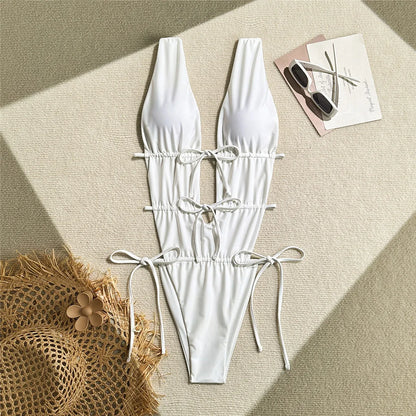 Damen-Monokini, elegant, Polyester, Spandex 8
