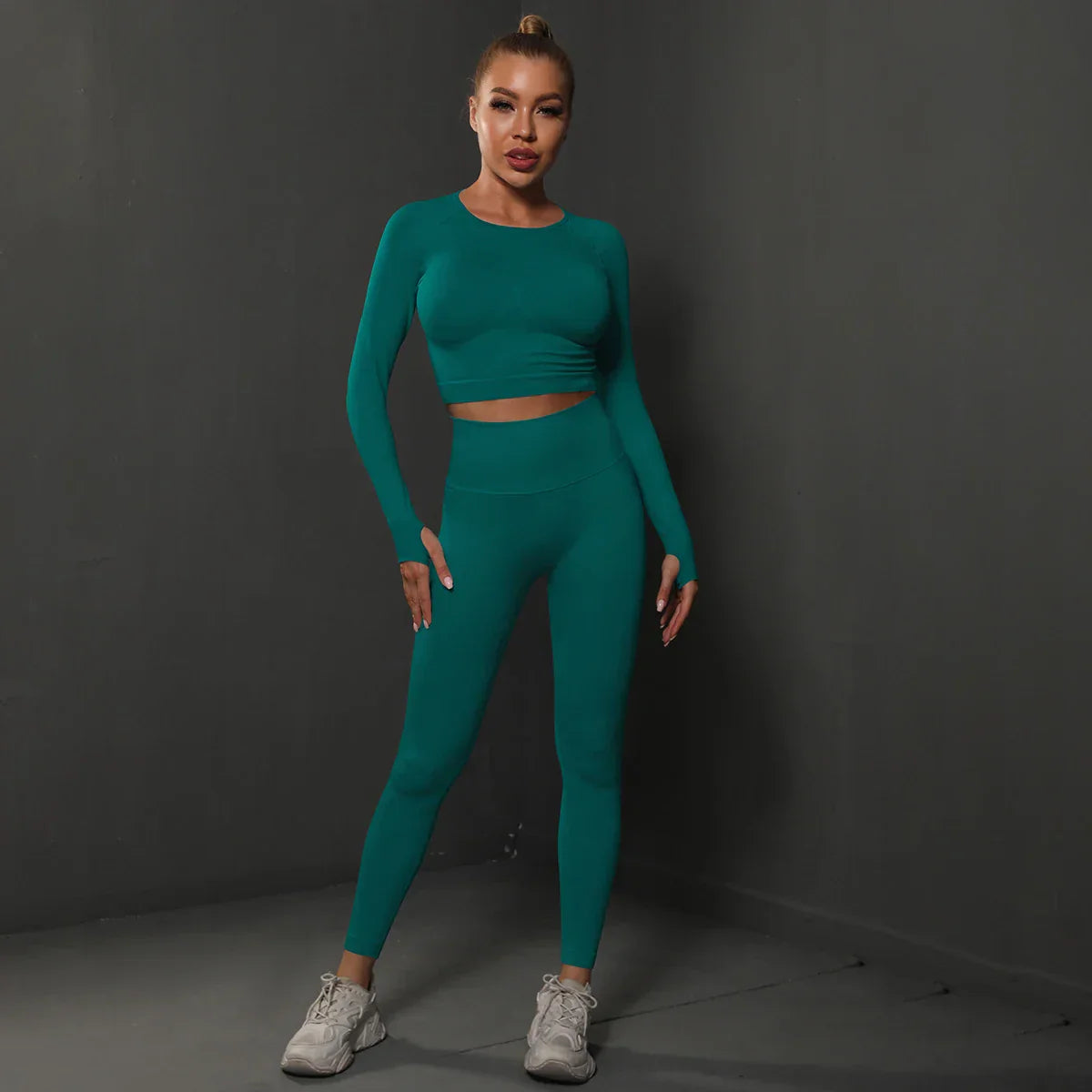 Variant image for Damen Sportliche Hose Hohe Taille Atmungsaktiver Spandex Nylon-10