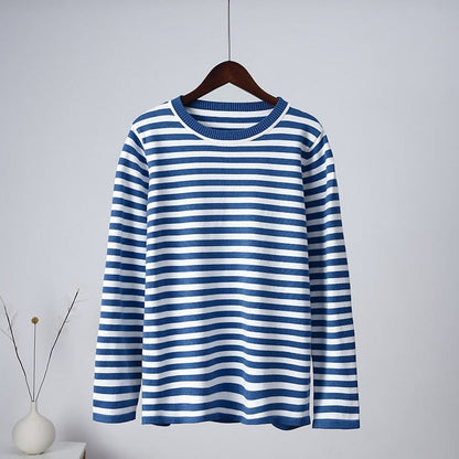 Damen Hemd Langarm Gestreift Weiches Material-3